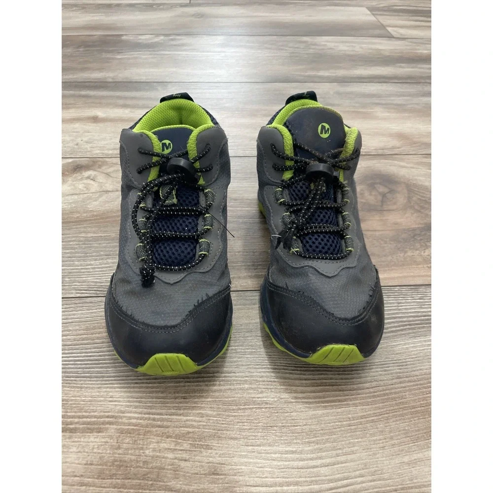 Merrell Big Kids Moab Speed Mid Navy Grey Lime Hiking Shoes MK265212 Size 2.0W